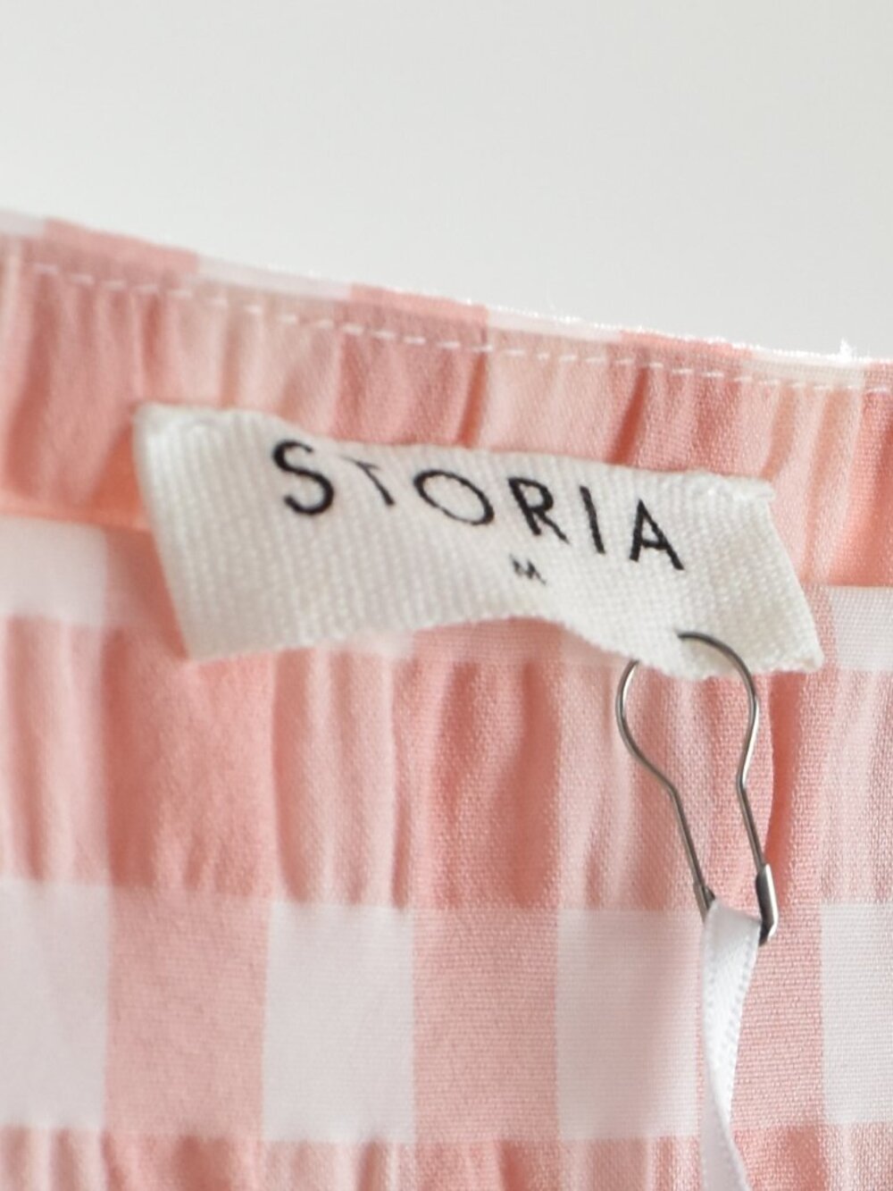 Storia Pink Gingham Babydoll Mini Dress NEW - M - Picture 10 of 10